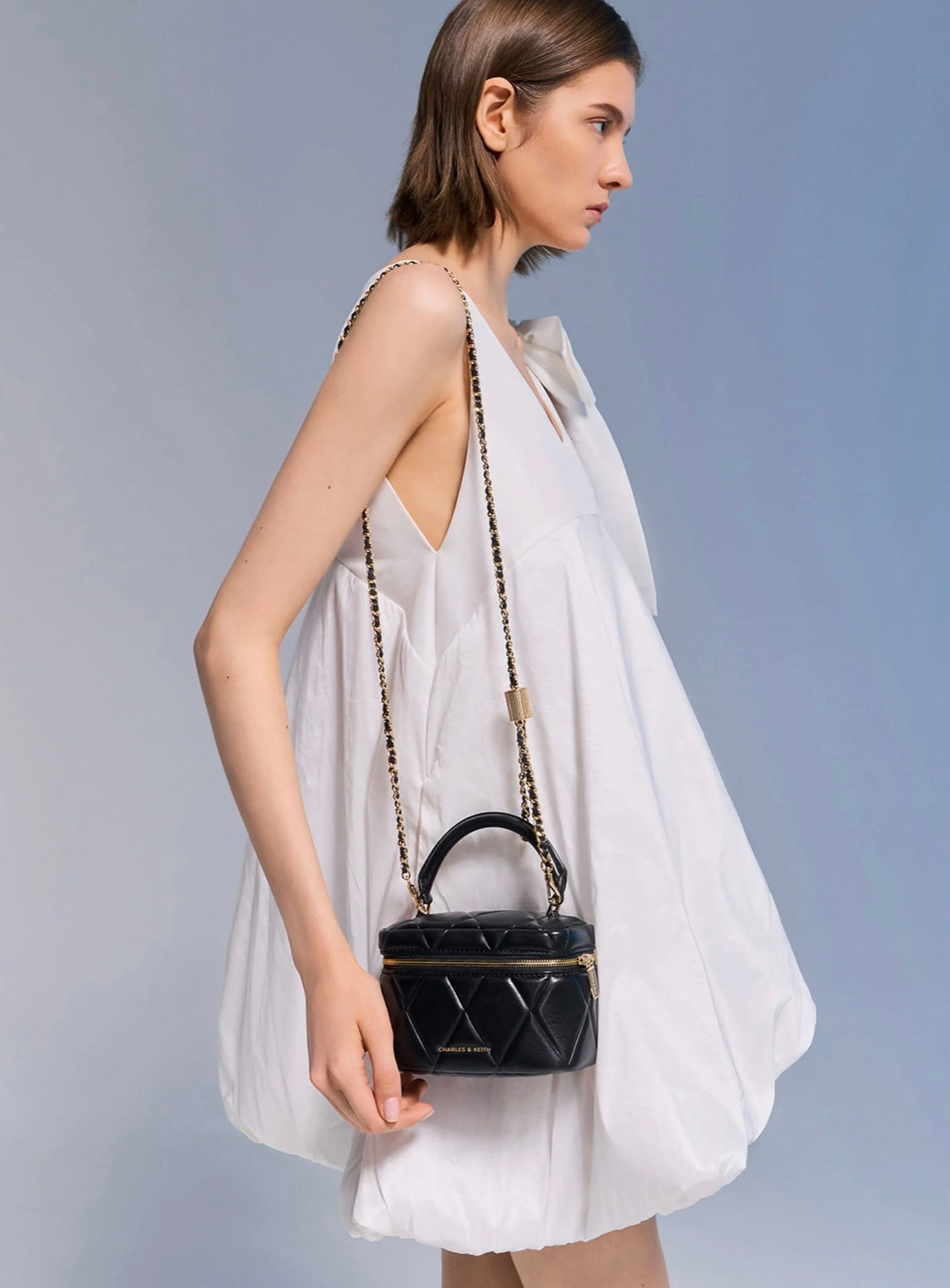 Arwen Quilted Top Handle Vanity Bag (With Box)