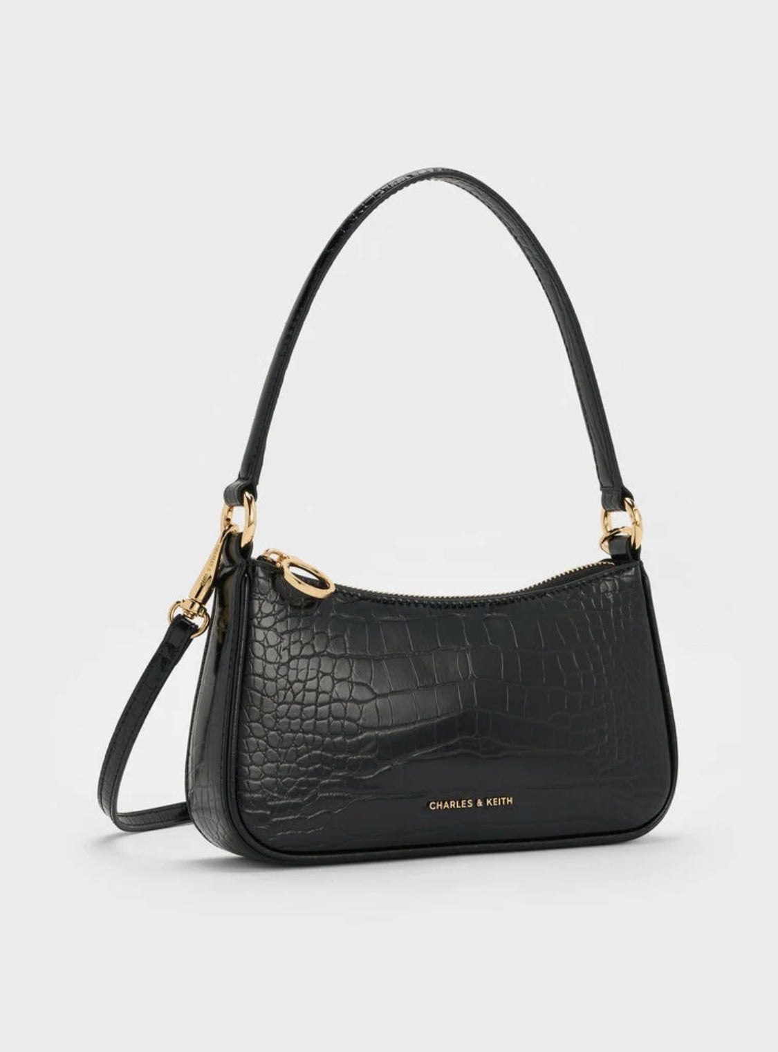 Elspeth Croc-Effect Chain-Link Shoulder Bag