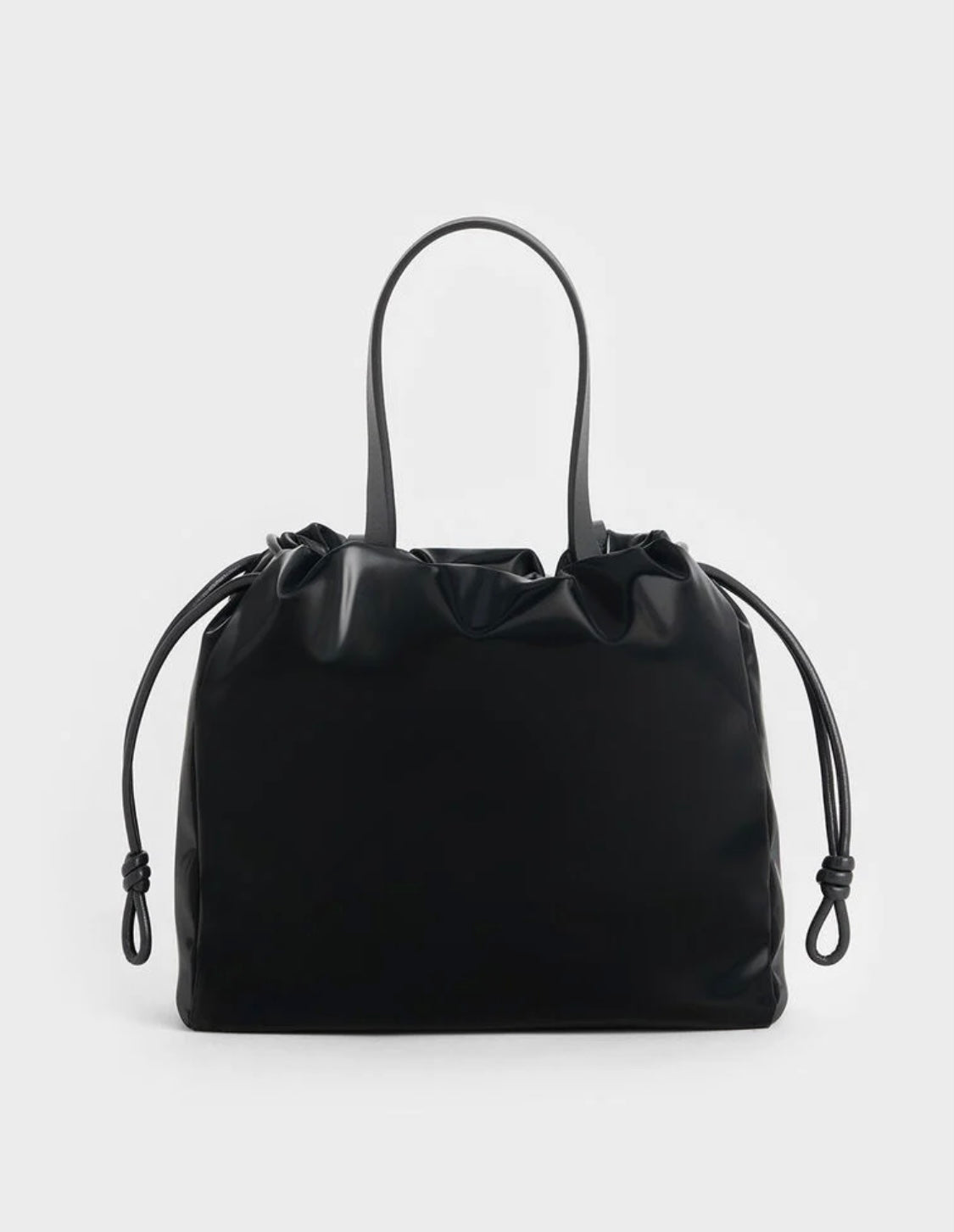 Mini Bethel Crinkle-Effect Ruched Drawstring Tote Bag