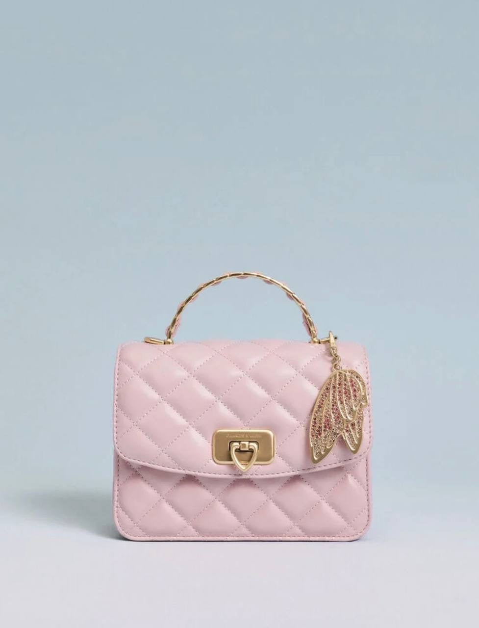 Cressida Quilted Top Handle Bag With Bag Charms (With Box)