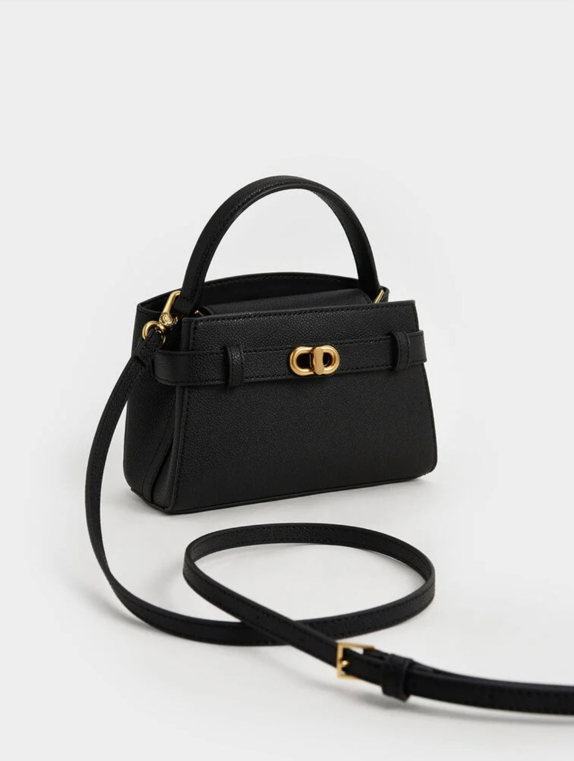 Aubrielle Metallic-Buckle Top Handle Bag