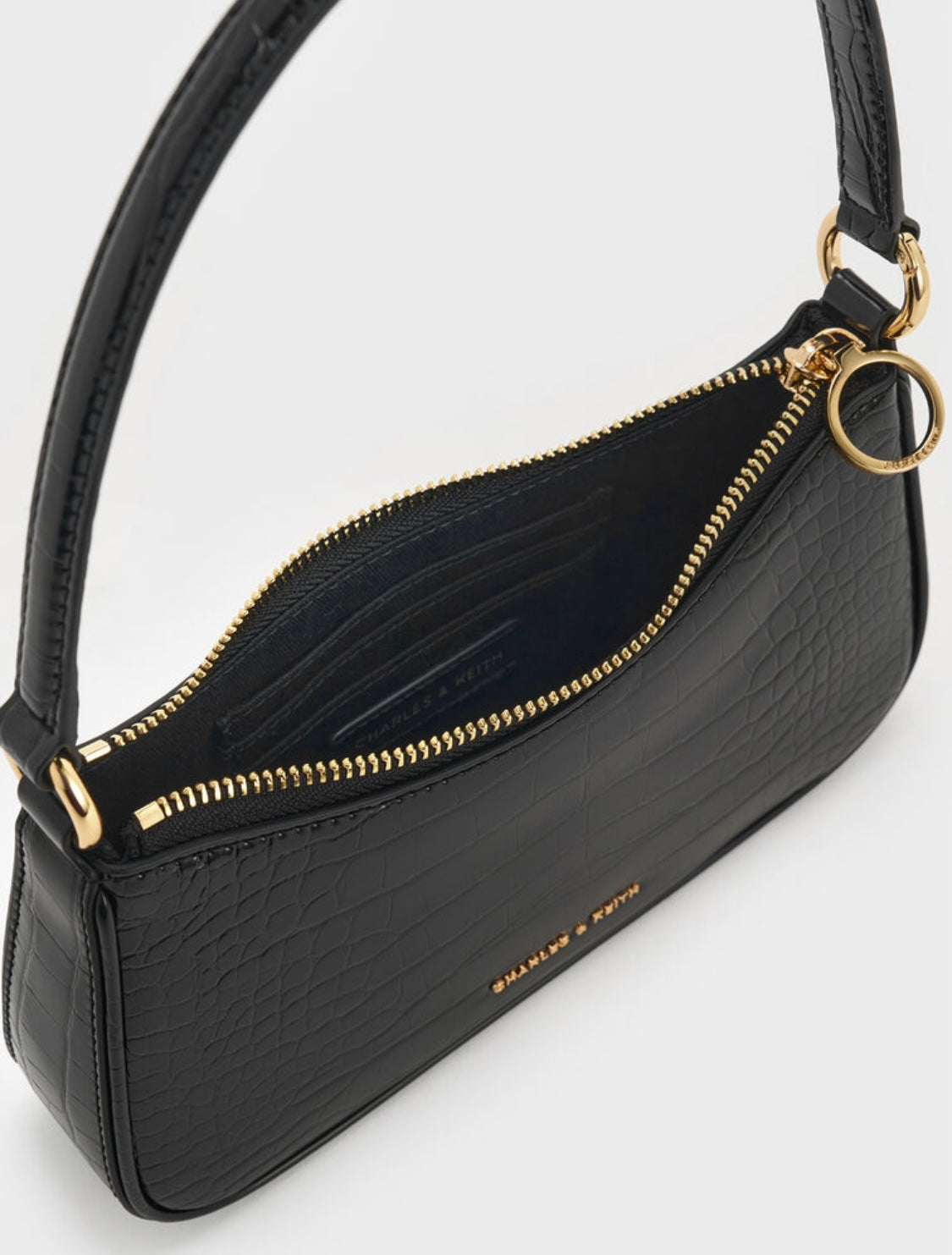Elspeth Croc-Effect Chain-Link Shoulder Bag