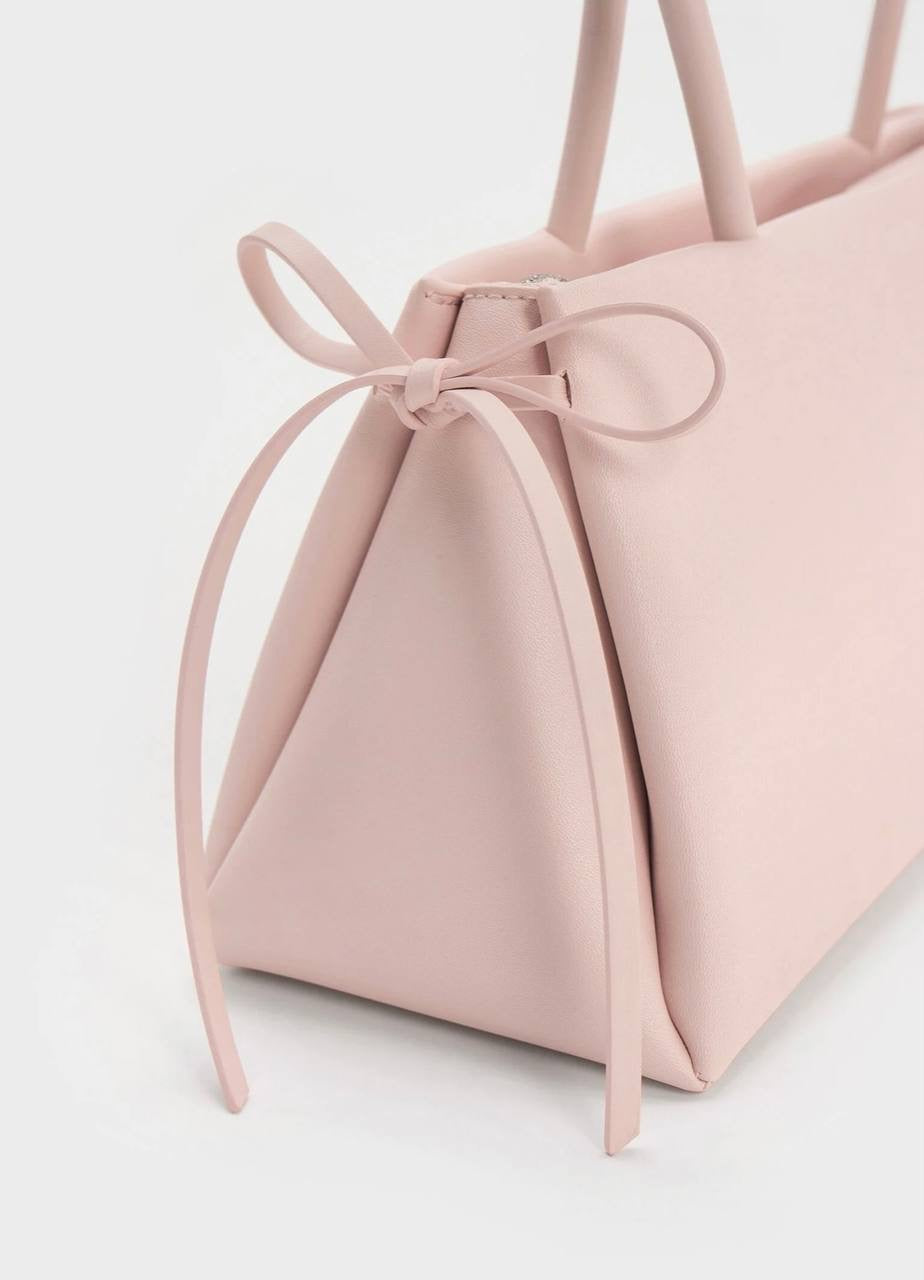 Hazel Bow Elongated Trapeze Shoulder Bag