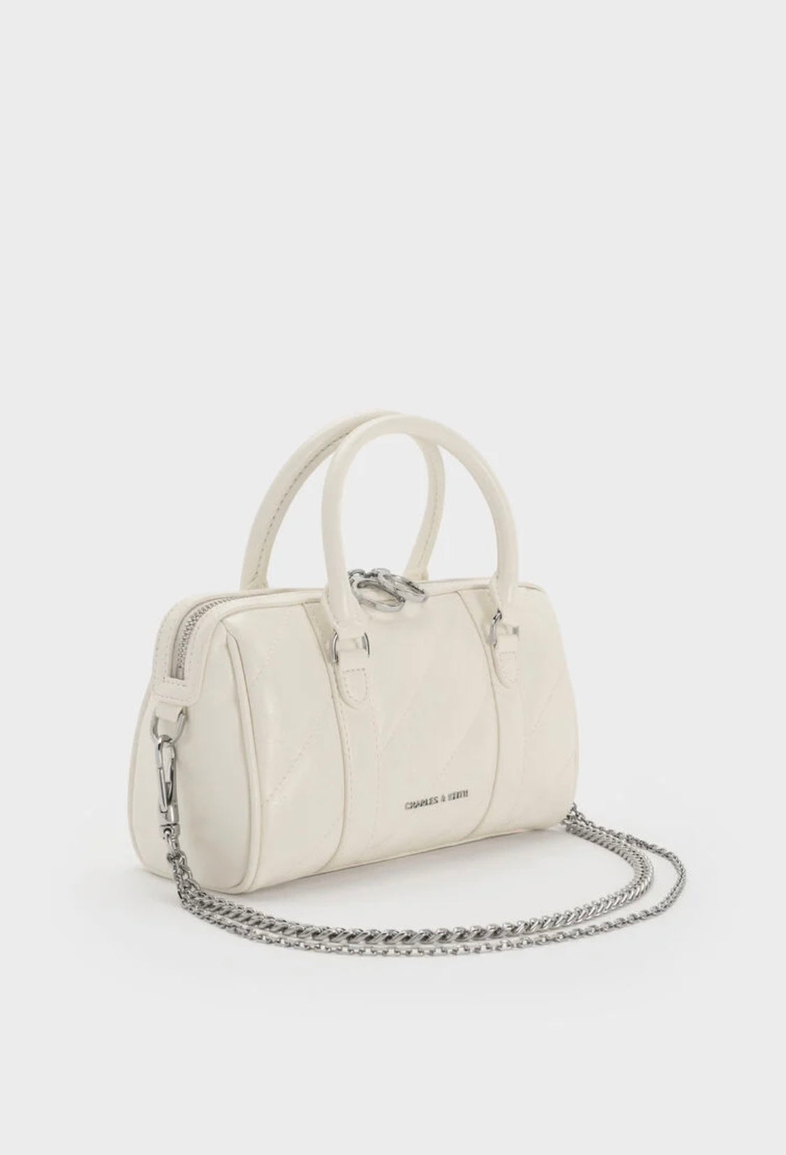Philomena Panelled Chain-Handle Bowling Bag