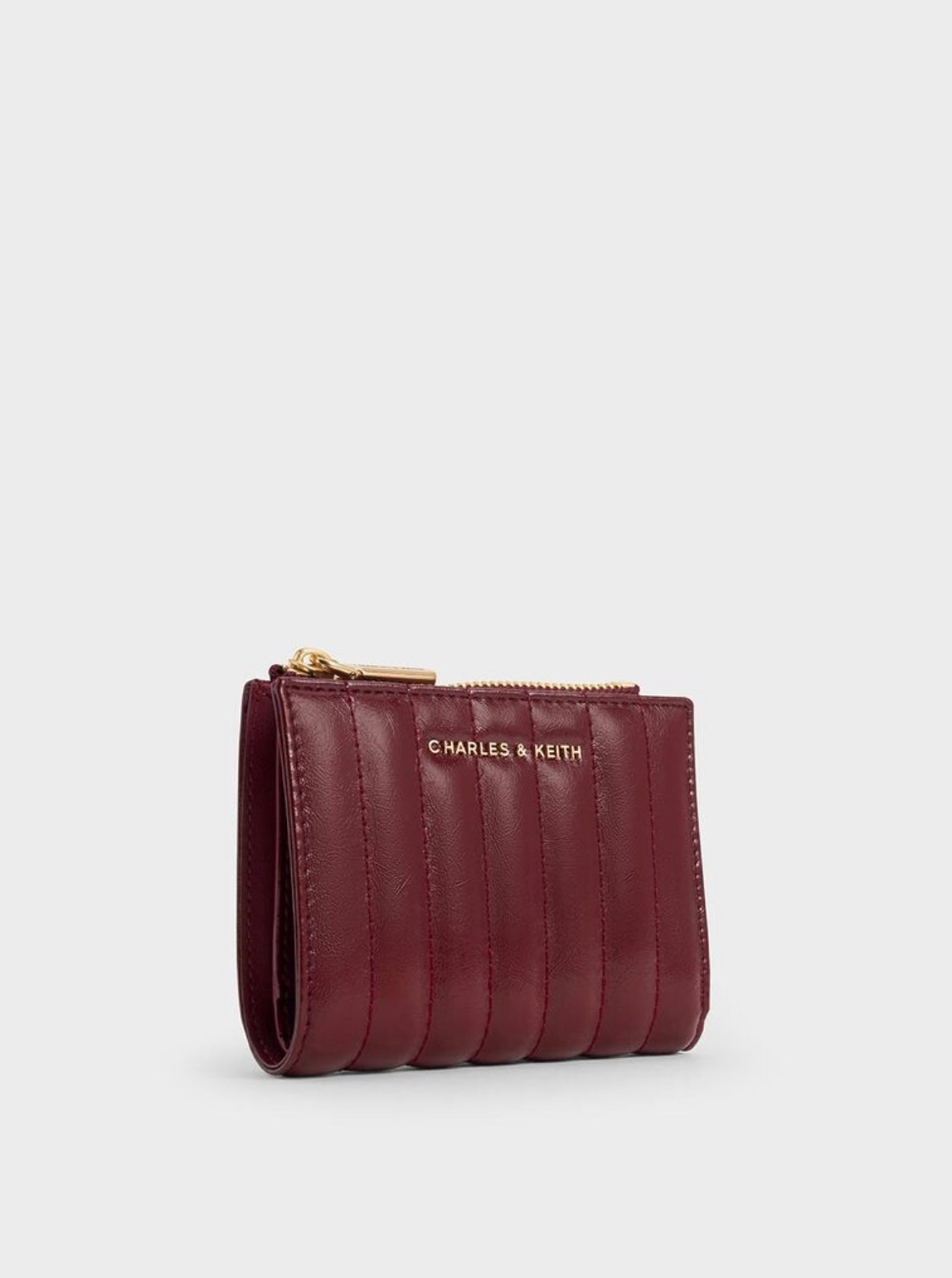 Donna Crinkle-Effect Panelled Top-Zip Wallet