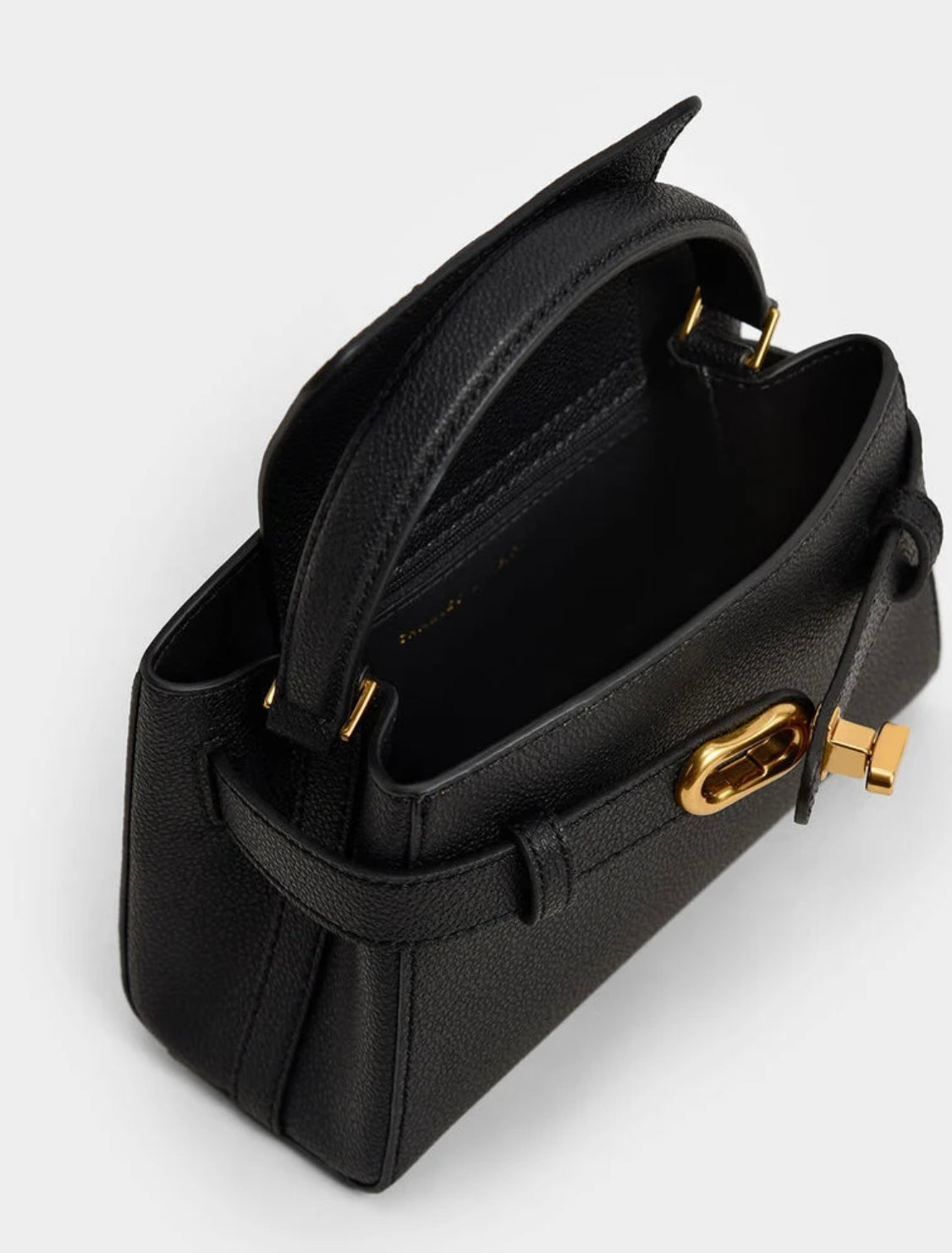 Aubrielle Metallic-Buckle Top Handle Bag