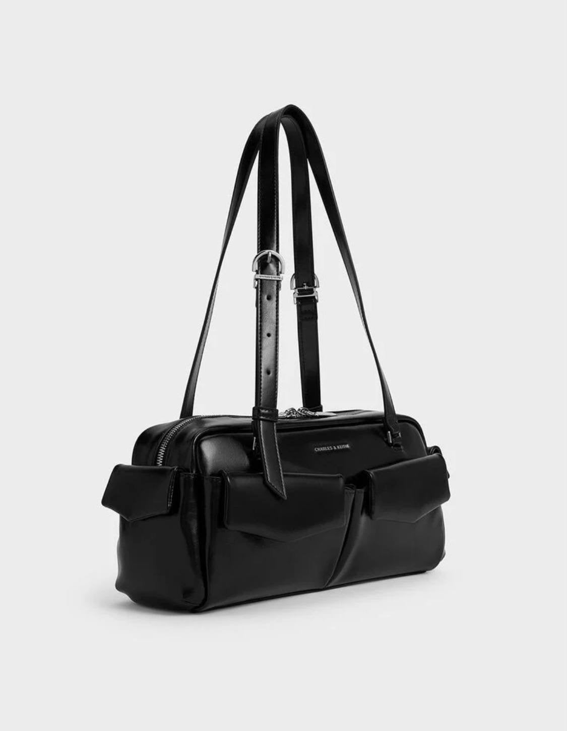 Rachel Elongated Multi-Pocket Shoulder Bag