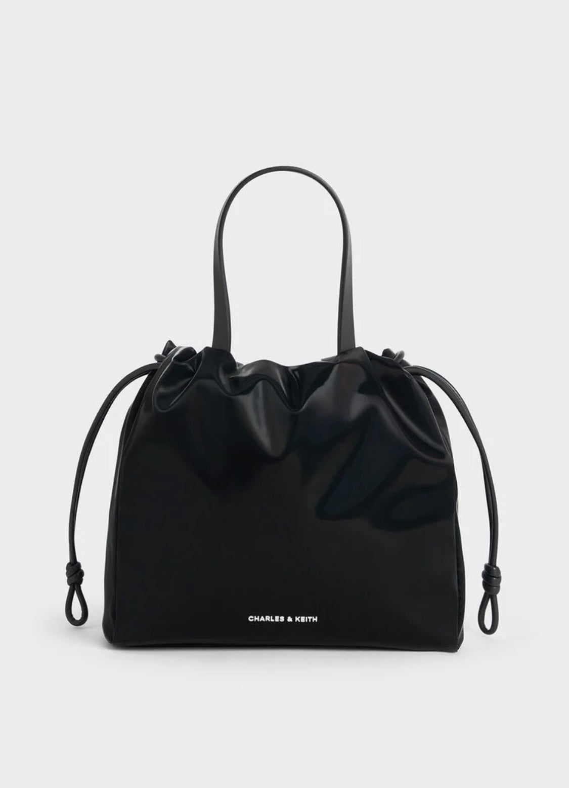 Mini Bethel Crinkle-Effect Ruched Drawstring Tote Bag