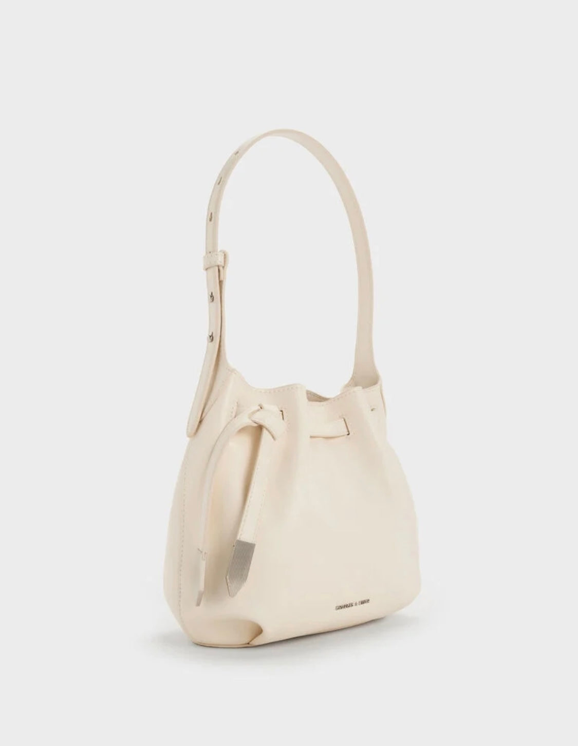 Clementine Metallic-Accent Drawstring Bucket Bag