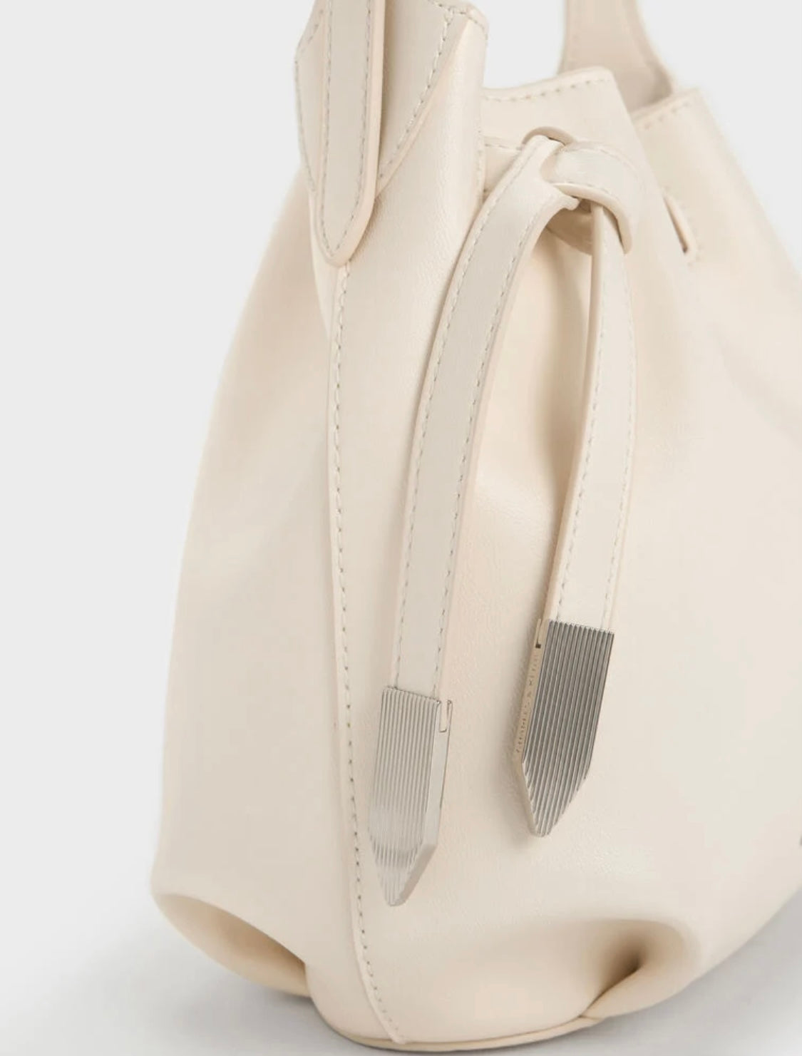 Clementine Metallic-Accent Drawstring Bucket Bag