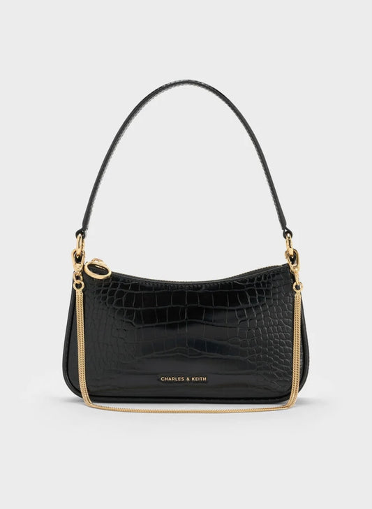 Elspeth Croc-Effect Chain-Link Shoulder Bag