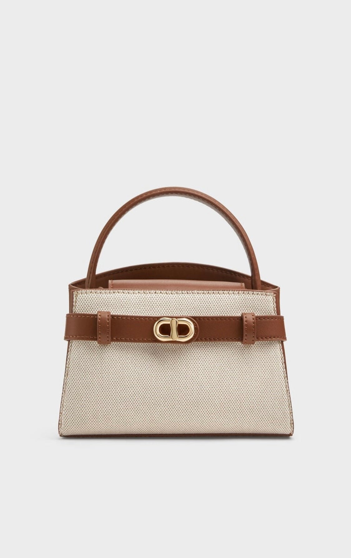 Aubrielle Metallic-Buckle Top Handle Bag