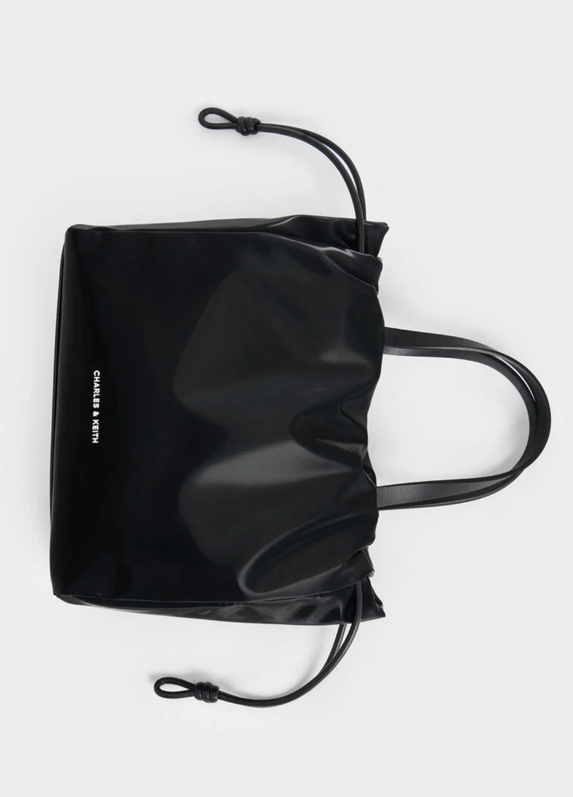 Mini Bethel Crinkle-Effect Ruched Drawstring Tote Bag