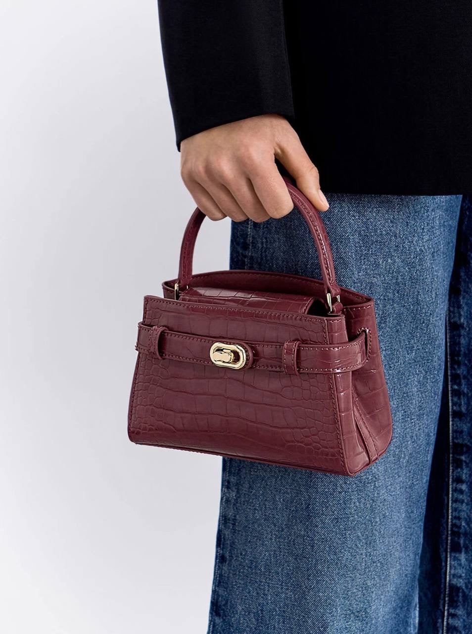 Aubrielle Croc-Effect Top Handle Bag