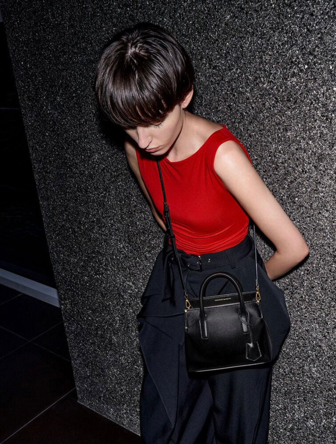 Rene Structured Top Handle Bag