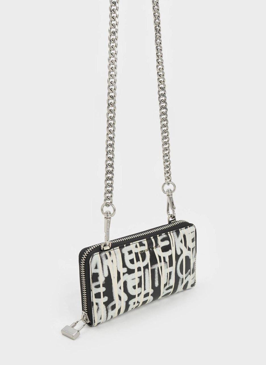 Swing Graffiti-Print Long Wallet