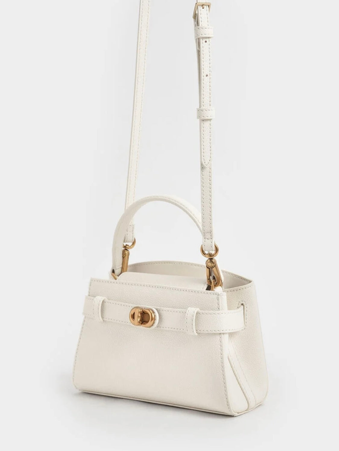 Aubrielle Metallic-Buckle Top Handle Bag