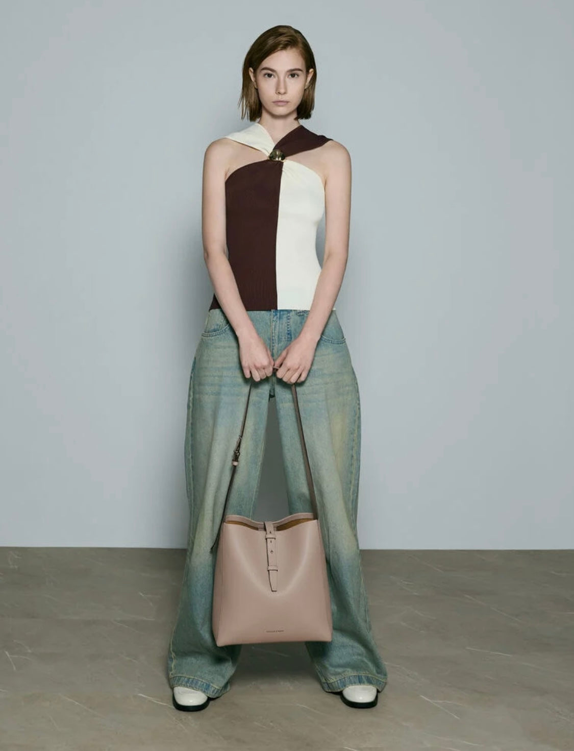 Beryl Recycled Leather Belted Hobo Bag