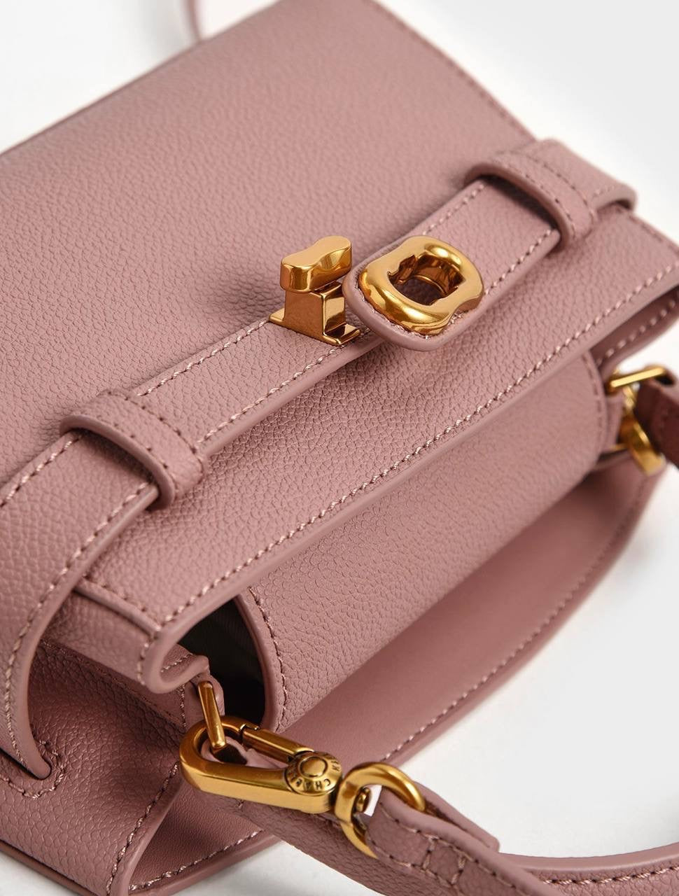 Aubrielle Metallic-Buckle Top Handle Bag