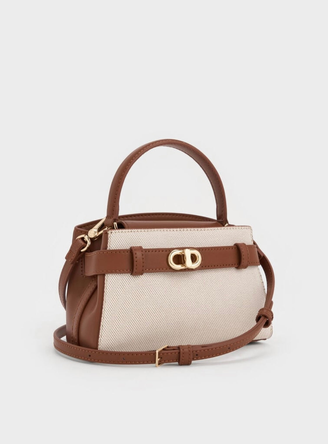 Aubrielle Metallic-Buckle Top Handle Bag