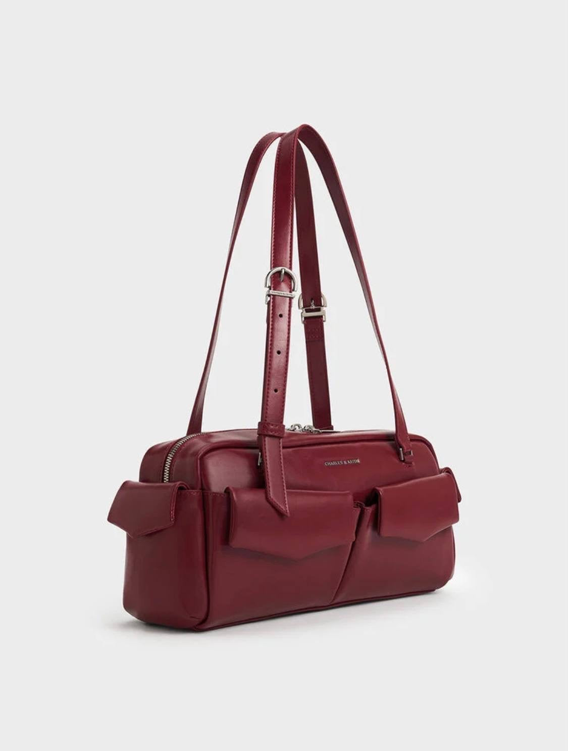 Rachel Elongated Multi-Pocket Shoulder Bag