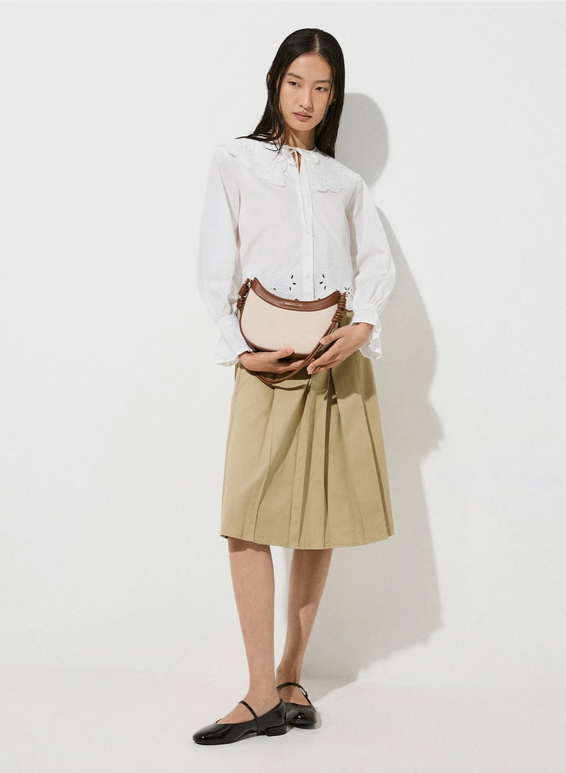 Sabine Knotted-Strap Curved Shoulder Bag