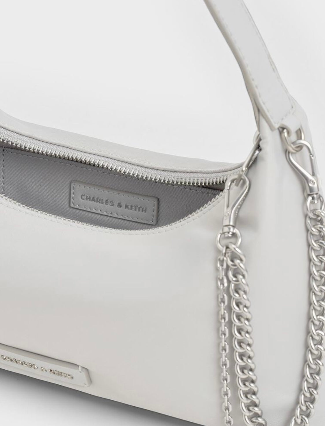 Nylon Chain-Link Trapeze Shoulder Bag