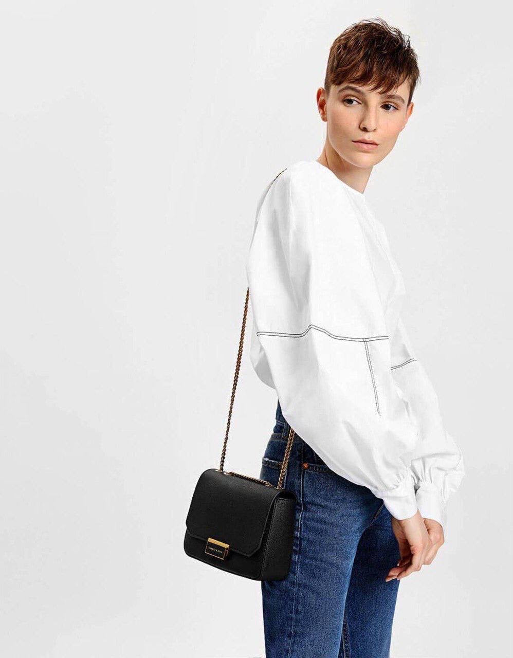 Classic Push-Lock Crossbody Bag